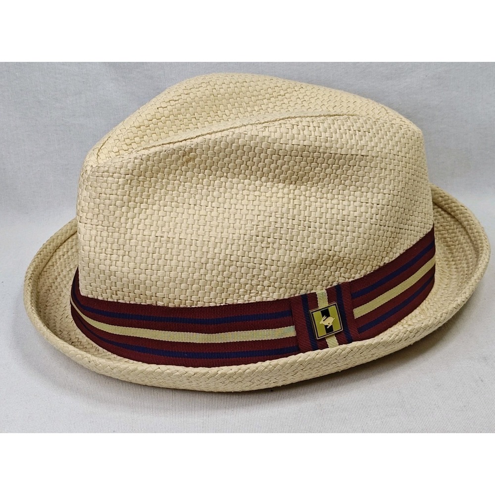 Peter Grimm 100% Paper Natural Straw Hat Men's Fedora‎ Front Lined Trilby O/S